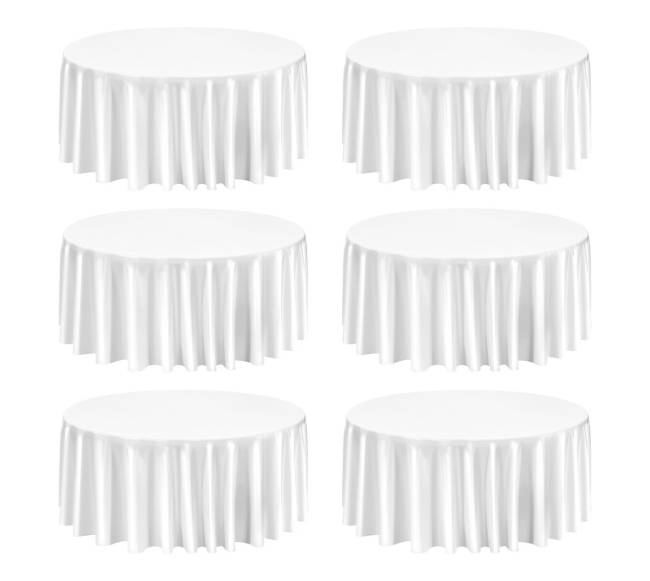 Apvalūs balti staltiesės 6 vnt, 335 cm10