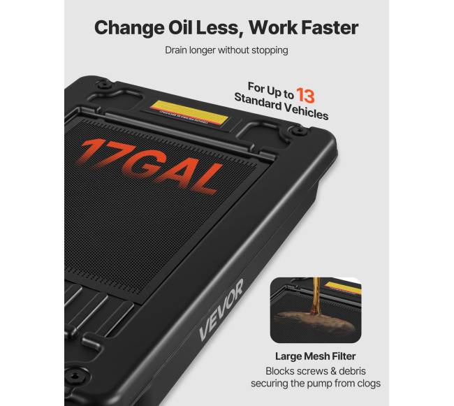 Žemas profilio alyvos nusausinimo indas 64 L2