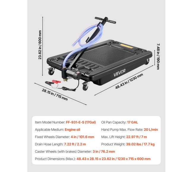 Žemas profilio alyvos nusausinimo indas 64 L6