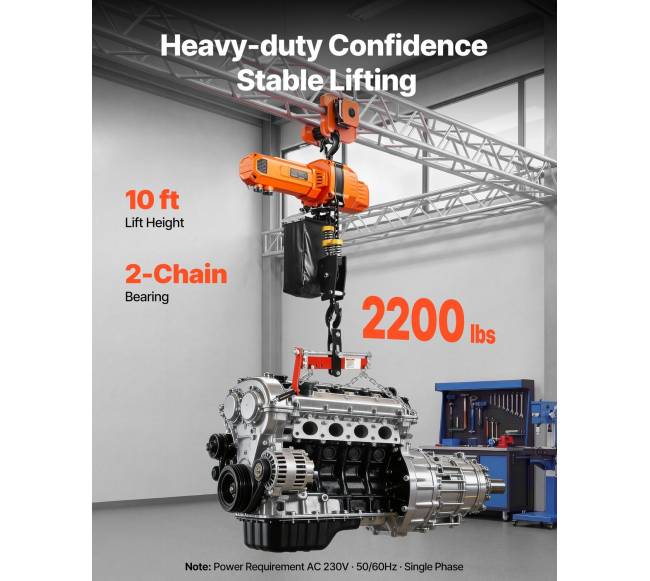 1000 kg elektrinis grandininis keltuvas, 3 m1