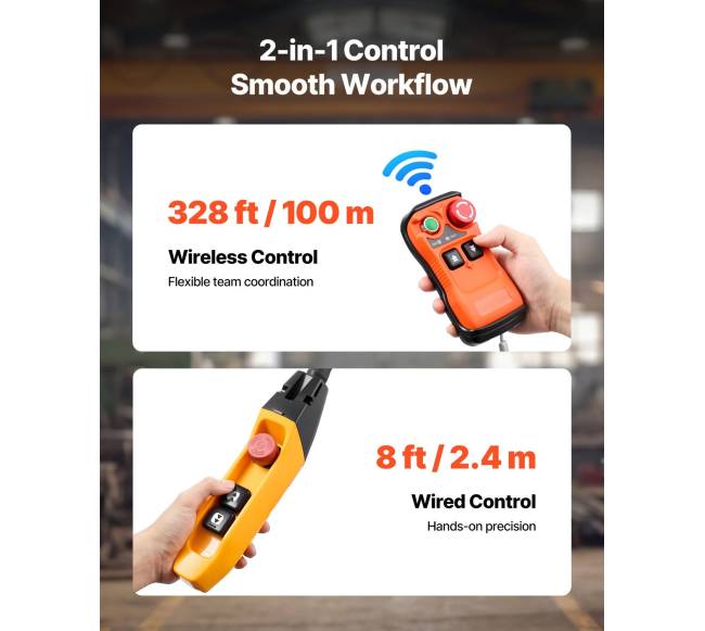 1000 kg elektrinis grandininis keltuvas, 3 m3