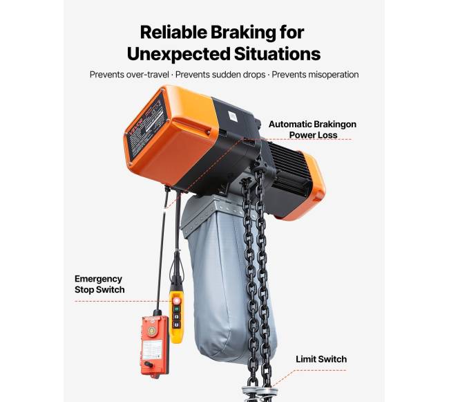 Elektrinis 2721 kg grandininis keltuvas, 9.1 m aukštis4