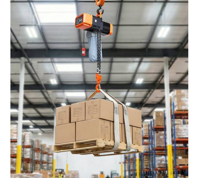 Elektrinis 2721 kg grandininis keltuvas, 9.1 m aukštis7