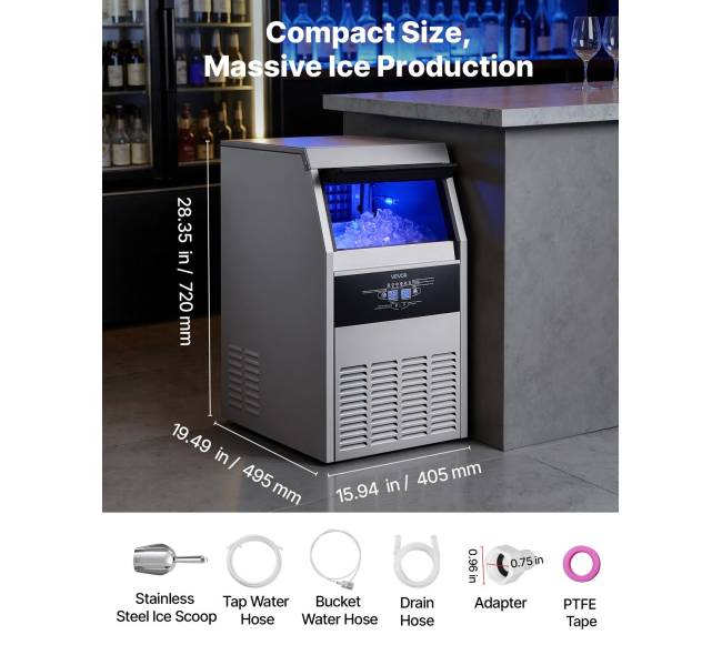 Komercinis ledo gaminimo aparatas, 68kg24h6