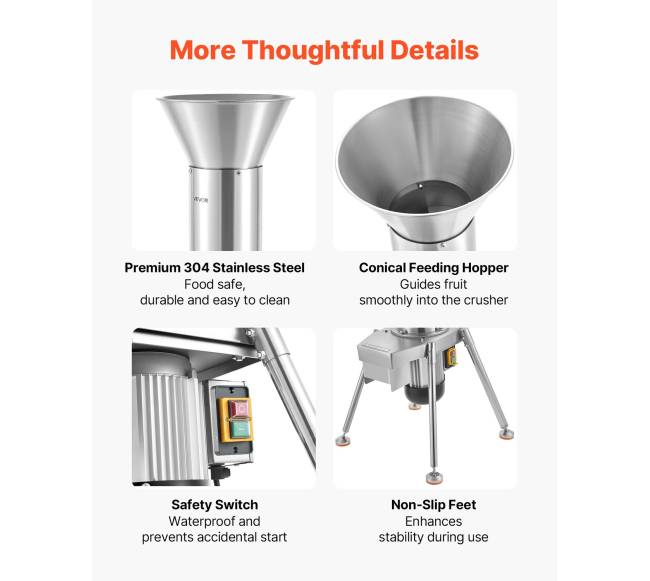 1100W elektrinis vaisių traiškytuvas4
