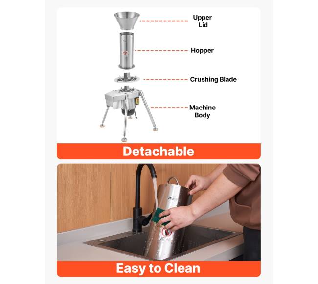 1100W elektrinis vaisių traiškytuvas5