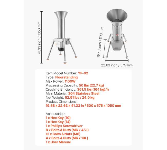 1100W elektrinis vaisių traiškytuvas6