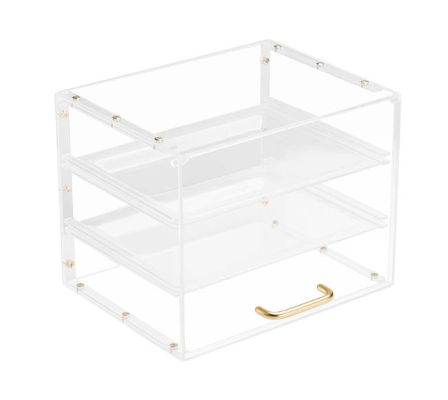 Kepinių vitrinos dėžutė su 3 lentynomis0