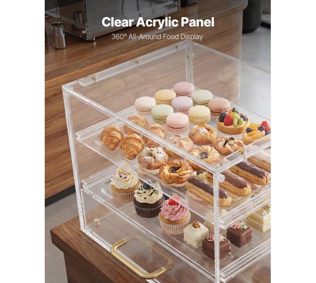 Kepinių vitrinos dėžutė su 3 lentynomis2