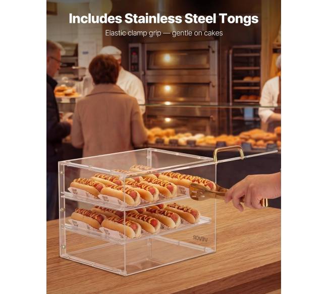 Kepinių vitrinos dėžutė su 3 lentynomis5