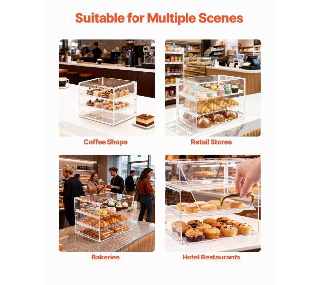 Kepinių vitrinos dėžutė su 3 lentynomis6