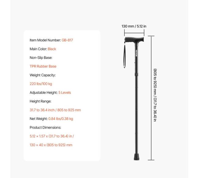 Sulankstomas reguliuojamo aukščio vaikščiojimui skirtas lazdelė6