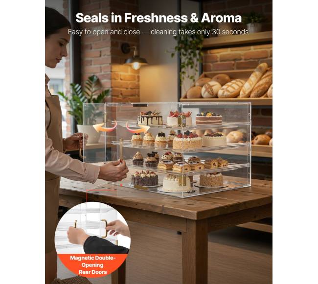 Kepyklos vitrina, 4 lygių stovas3