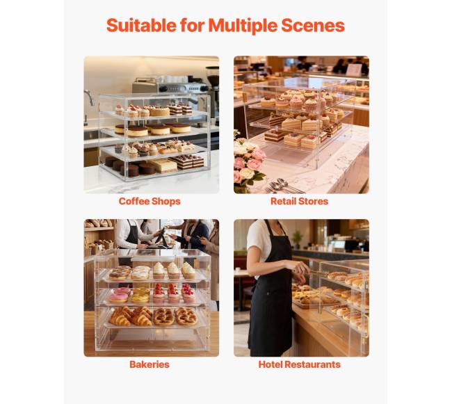 Kepyklos vitrina, 4 lygių stovas6