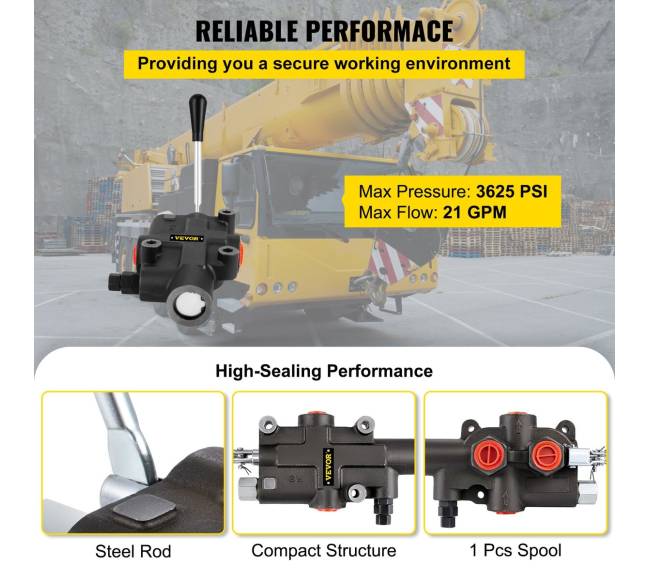 Hidraulinis krypties valdymo vožtuvas, 1 sekcijos2