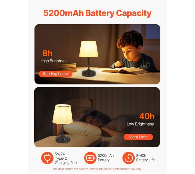 Belaidė stalinė lempa su įkraunama baterija3