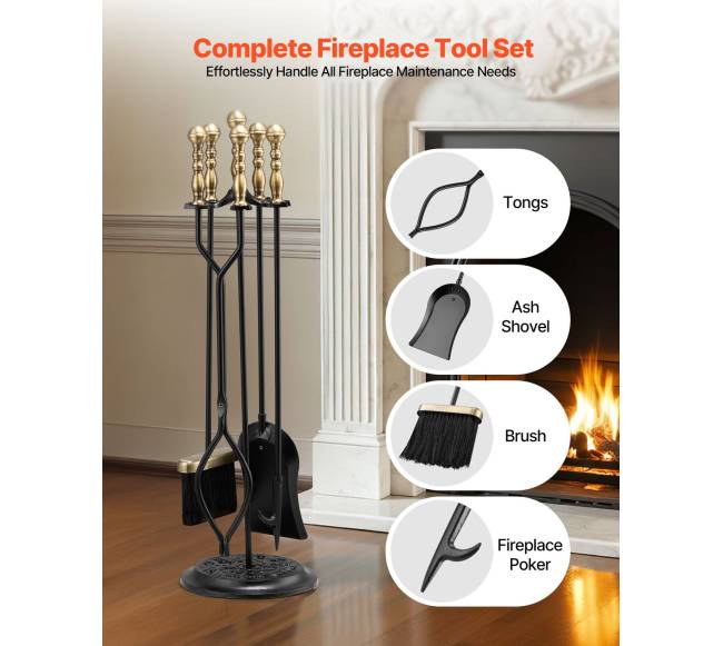 Židinio įrankių rinkinys su penkių dalių laikikliu1