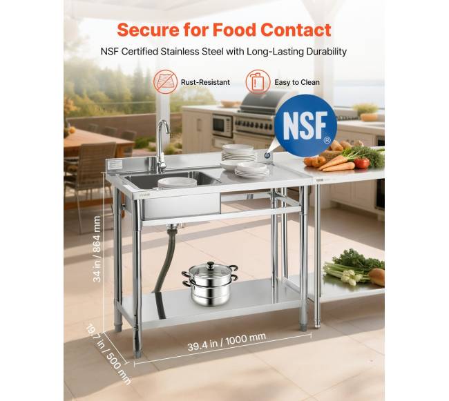 Nerūdijančiojo plieno virtuvės kriauklė 1000 mm1