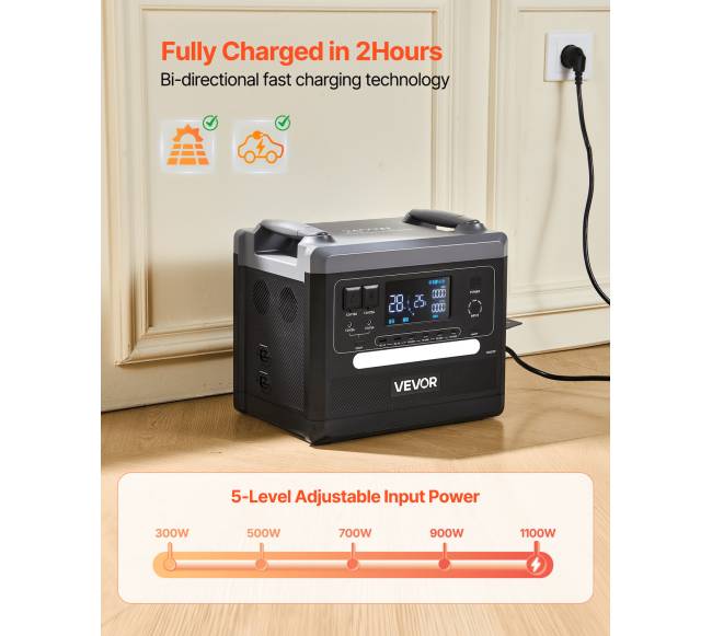 Nešiojama 2400W saulės generatoriaus stotis3