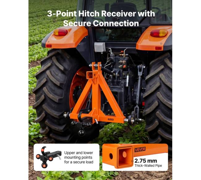 Trijų taškų prikabinimas traktoriui su 50.8mm imtuvu2