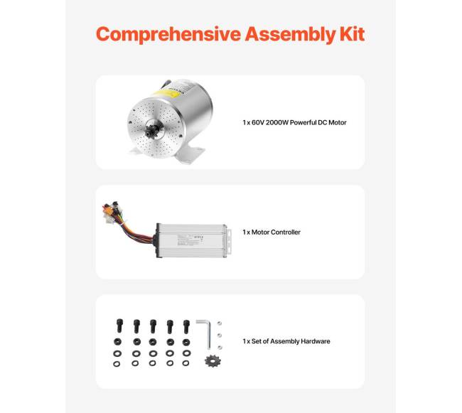 2000W elektrinis bešepetėlinis nuolatinės srovės variklio rinkinys4