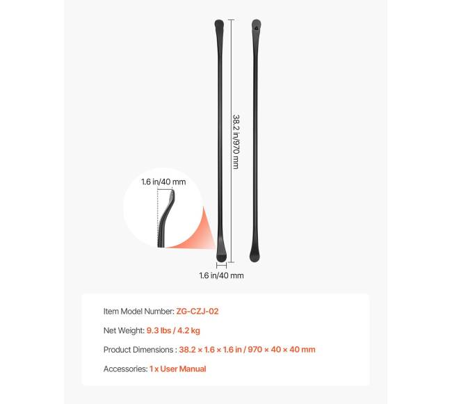 Padangų montavimo įrankiai, 2 vnt., 970 mm6