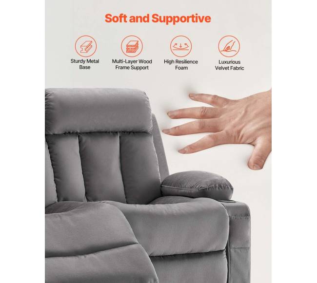 Elektrinė dvivietė sofa su masažu ir USB4