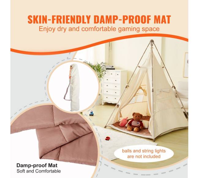 Vaikiška palapinė teepee su kilimu3