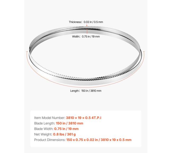 Juostinis pjūklas 3810 mm ilgio, 19 mm pločio6
