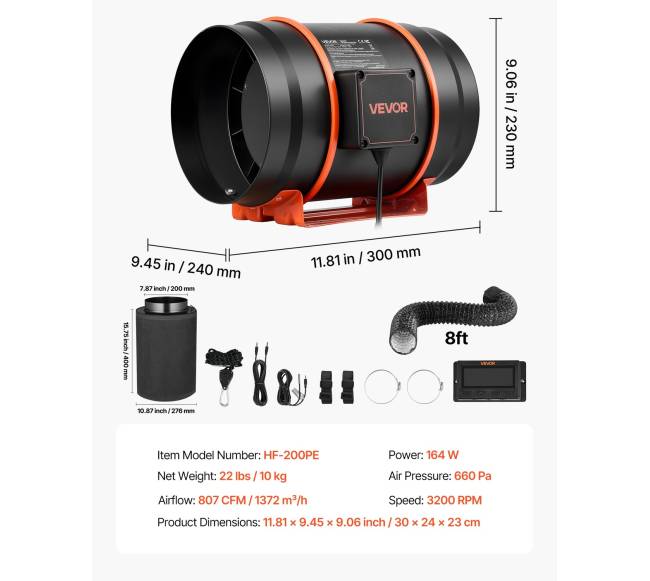 Ortakio ventiliatorius su anglies filtru ir EC varikliu6