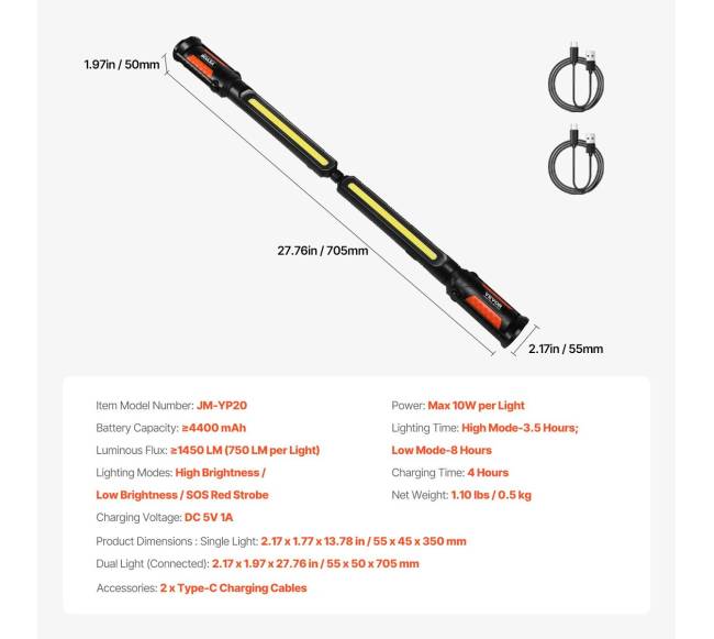 Šviesos šviestuvas po kapotu 1450LM LED6