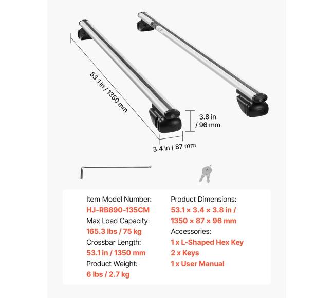 Stogo bagažinės skersiniai, 75 kg talpa6