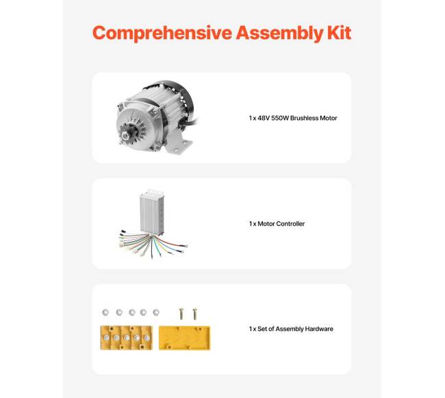 500W elektrinis bešepetėlinis DC variklio rinkinys4