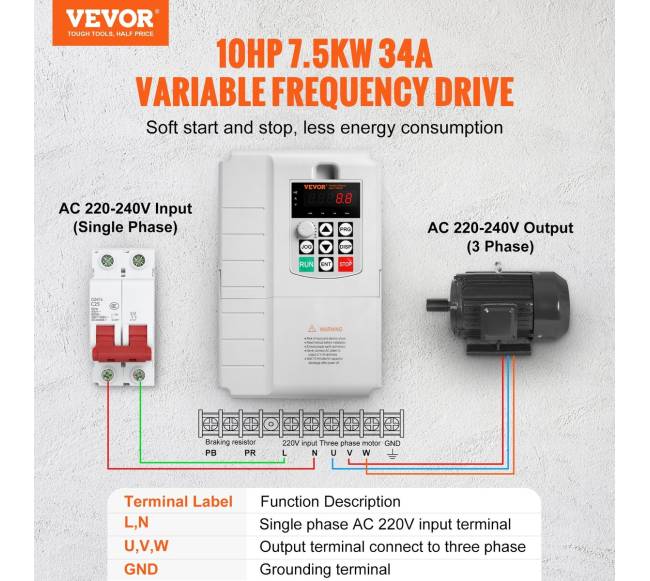 7,5 kW 10 AG kintamo dažnio keitiklis1