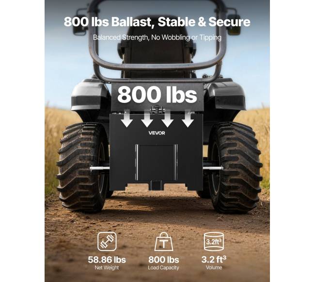 Traktoriaus balasto dėžė, 3 taškų, 363 kg3