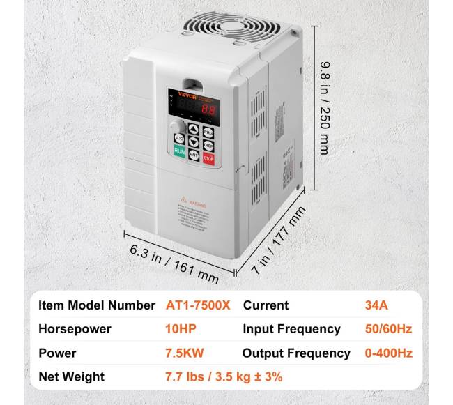 7,5 kW 10 AG kintamo dažnio keitiklis6