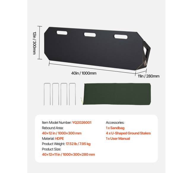Futbolo atmušimo lenta, 1000 x 300 mm6