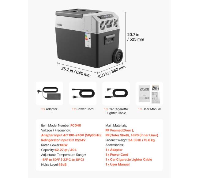 12 voltų automobilinis šaldytuvas 40L6