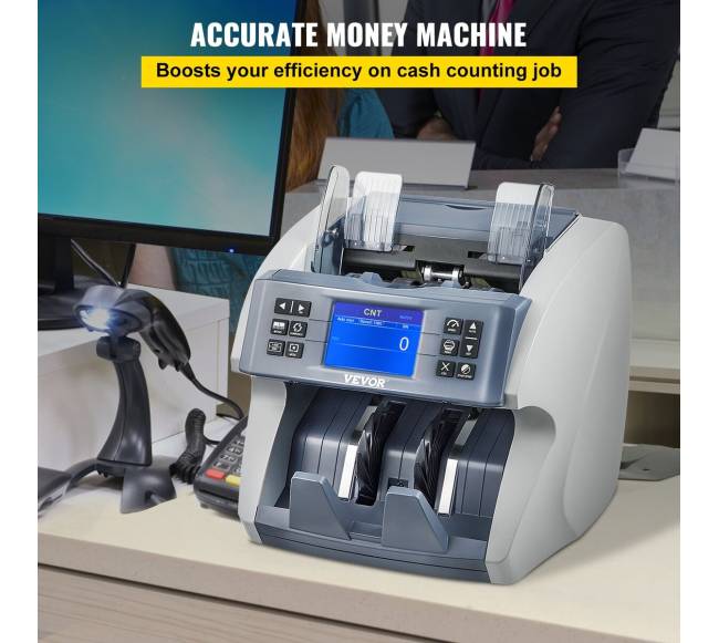Banknotų skaičiavimo mašina su įvairiomis funkcijomis1