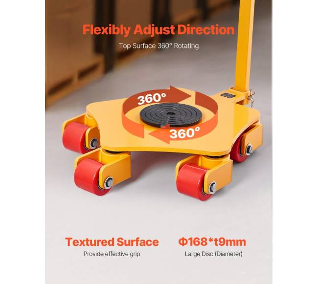 Įrengiamos ratukai su 3992 kg apkrova ir rankena2