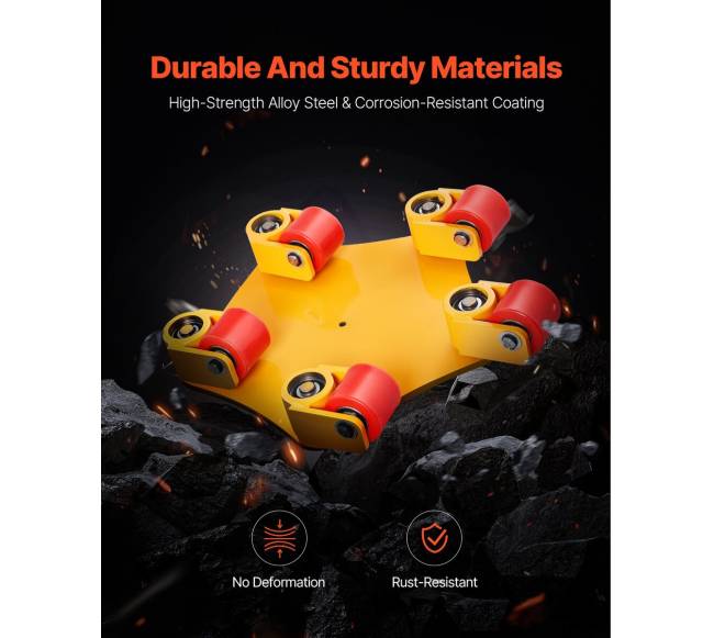 Įrengiamos ratukai su 3992 kg apkrova ir rankena3