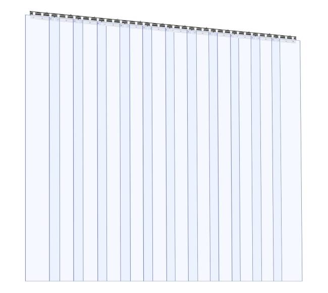 Skaidri PVC juostinė užuolaida 2,1 x 1,8 m0