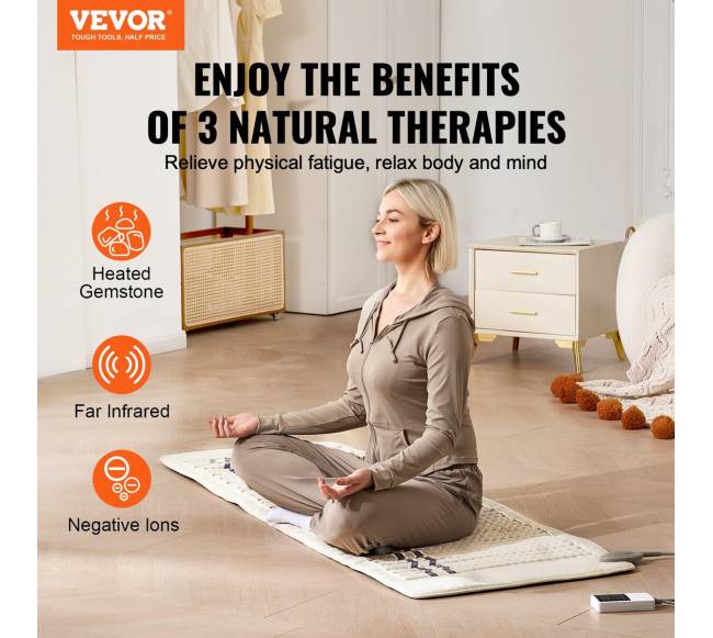 Infraraudonųjų spindulių šildymo kilimėlis su ametisto akmenimis1