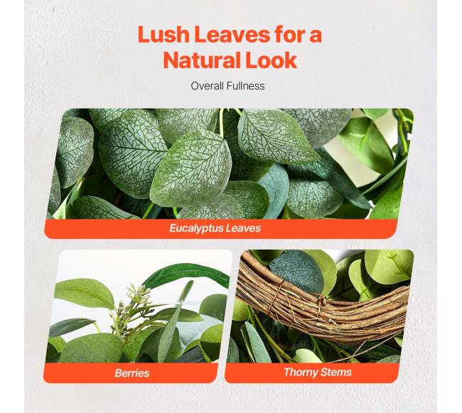 Dirbtinis vainikas su eukalipto lapais3