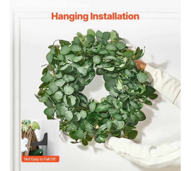 Dirbtinis vainikas su eukalipto lapais5