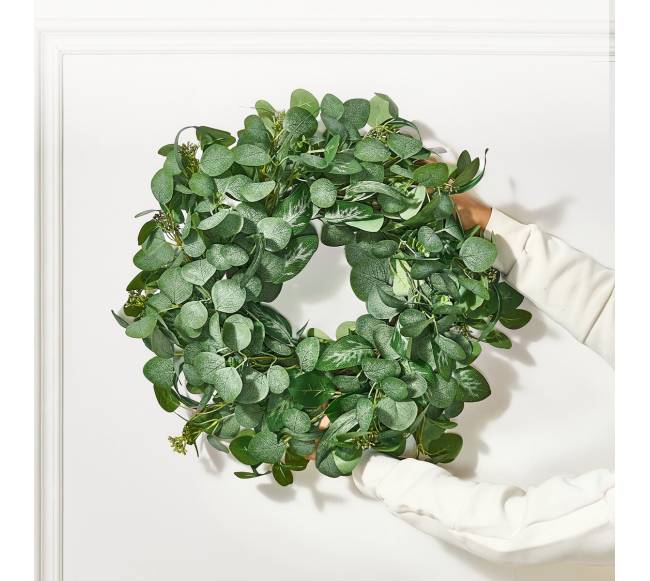 Dirbtinis vainikas su eukalipto lapais7