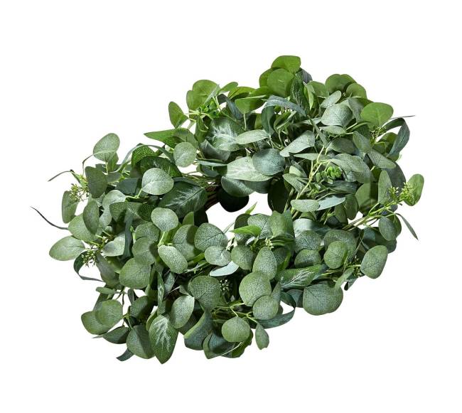 Dirbtinis vainikas su eukalipto lapais9