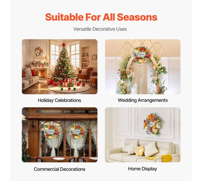 Dirbtinis vainikas 60 cm su hydrangeomis ir rožėmis4