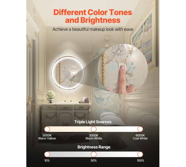 LED vonios veidrodis su apšvietimu ir anti-rūko funkcija1