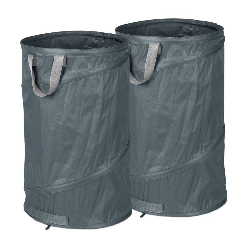 2 iššokančių sodo maišų rinkinys 120 L pilki0